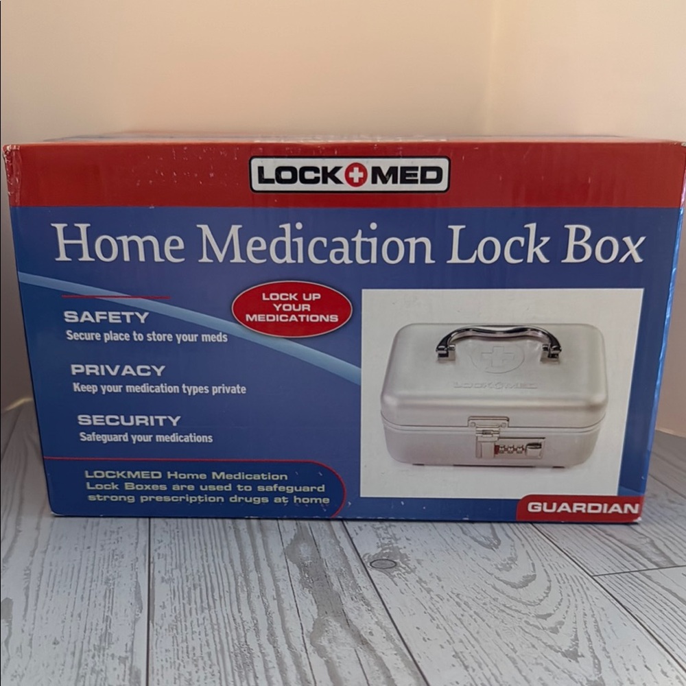NEW! Guardian Silver Home Medication Lock Box